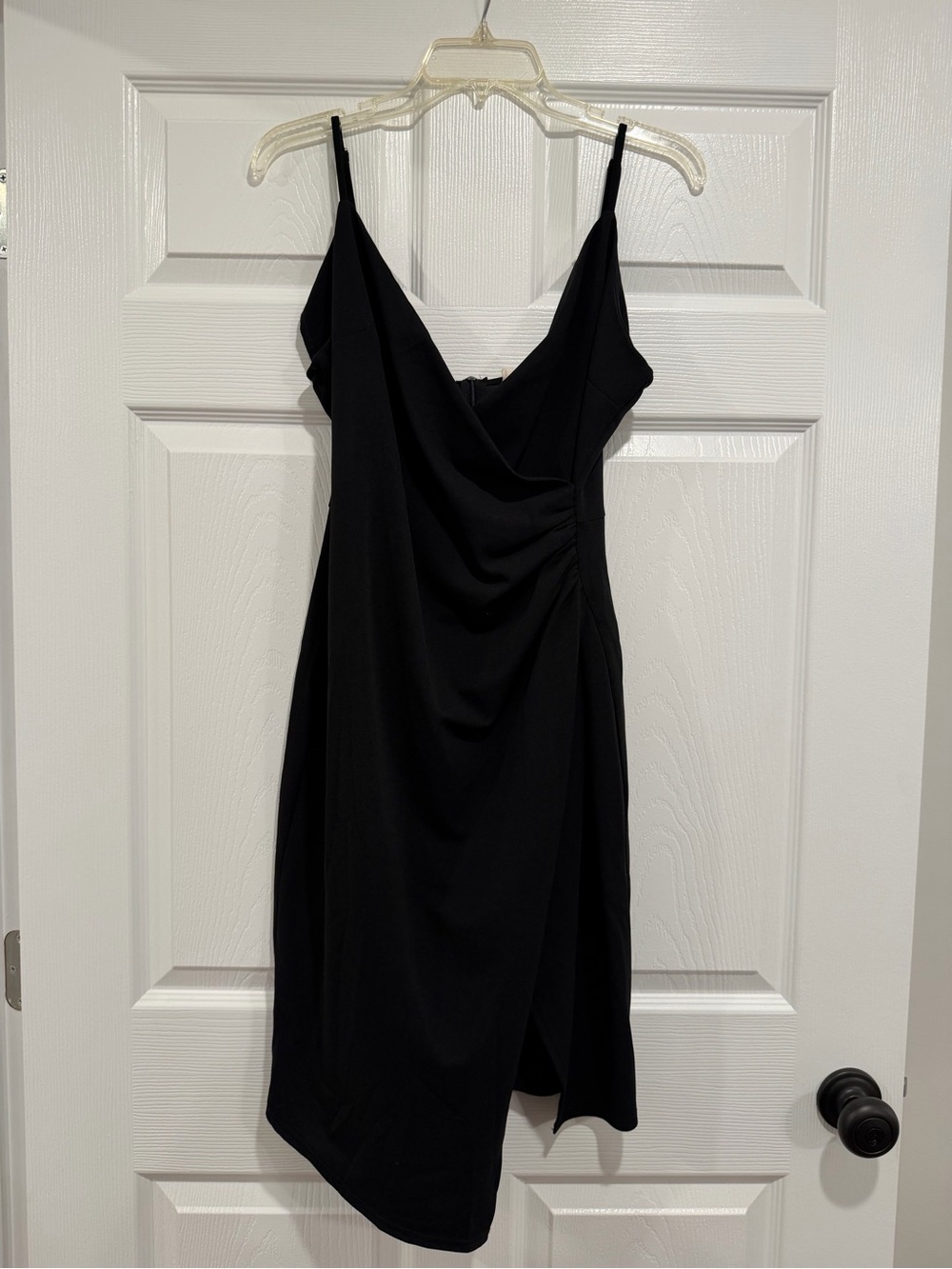 Altar'd State Black Draped Cowl Mini Dress